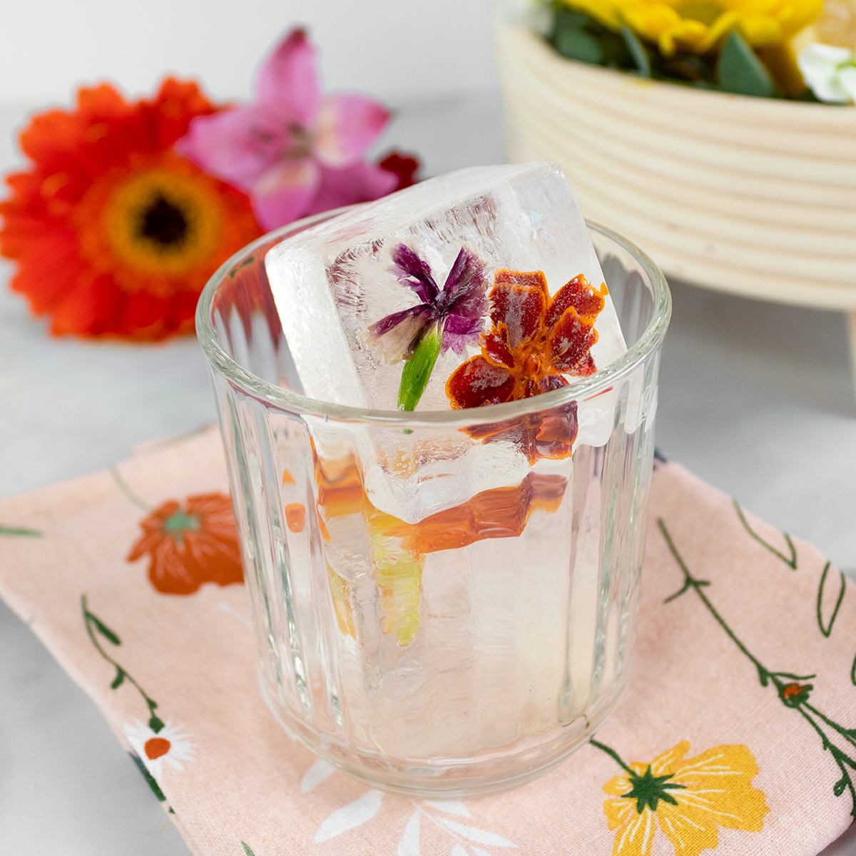 Floral Ice Cubes
